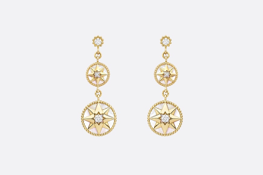 Rose Des Vents Earrings • Yellow Gold, Diamonds and Mother-of-Pearl