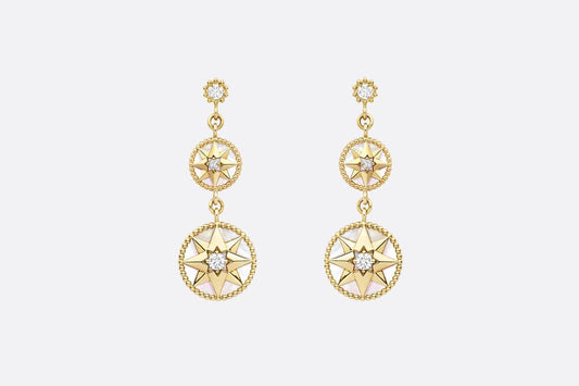 Rose Des Vents Earrings • Yellow Gold, Diamonds and Mother-of-Pearl