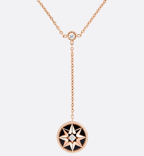 Rose Des Vents Necklace • Pink Gold, Diamonds and Onyx