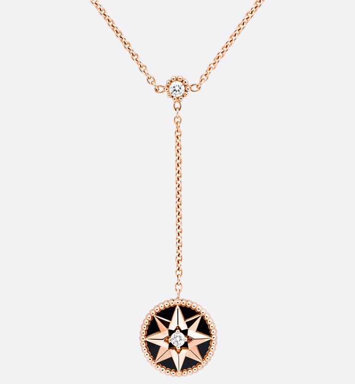 Rose Des Vents Necklace • Pink Gold, Diamonds and Onyx