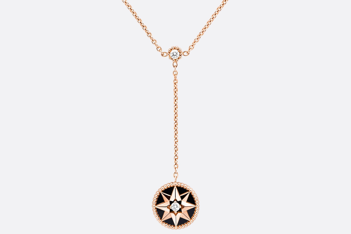 Rose Des Vents Necklace • Pink Gold, Diamonds and Onyx