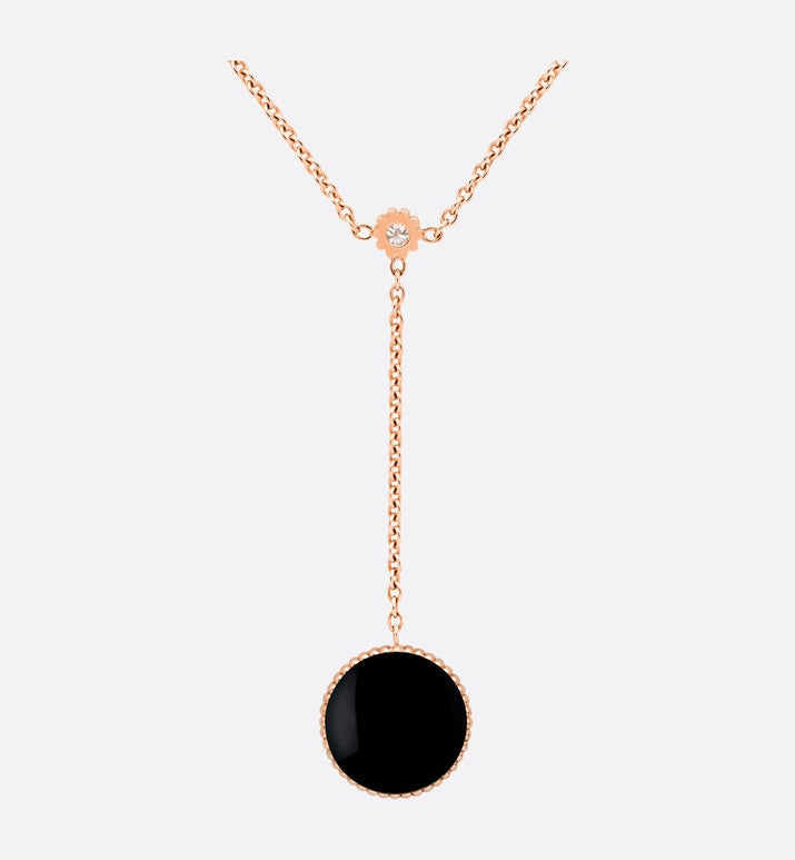 Rose Des Vents Necklace • Pink Gold, Diamonds and Onyx