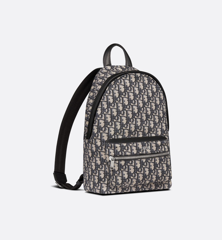 Rider Backpack • Beige and Black Dior Oblique Jacquard