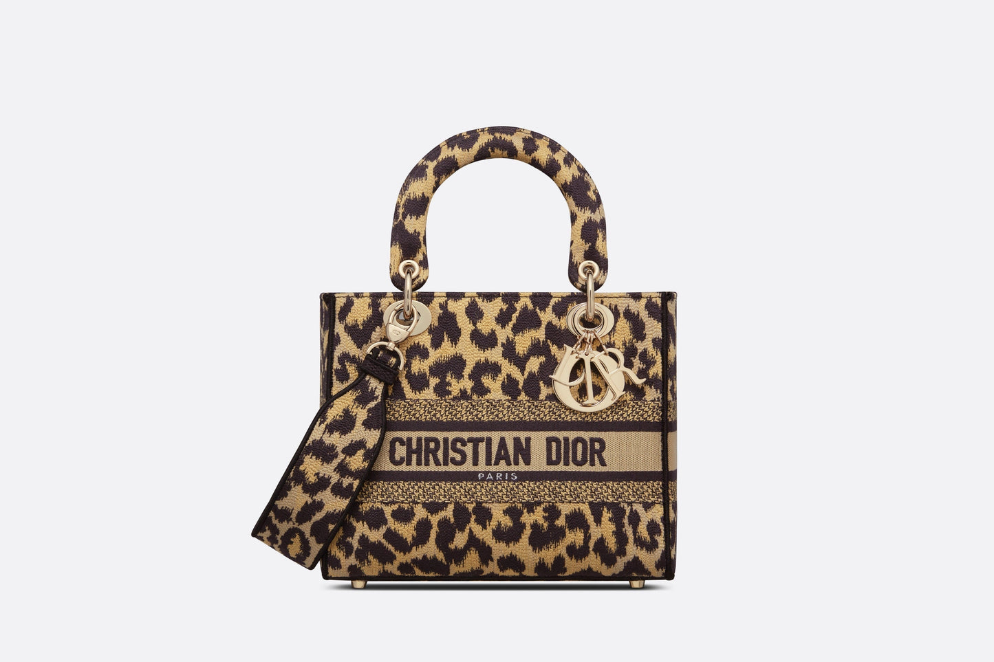 Medium Lady D-Lite Bag • Beige Multicolor Mizza Embroidery