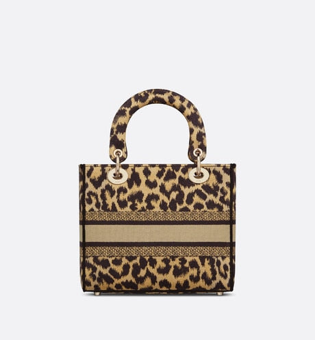 Medium Lady D-Lite Bag • Beige Multicolor Mizza Embroidery