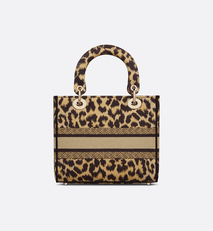 Medium Lady D-Lite Bag • Beige Multicolor Mizza Embroidery