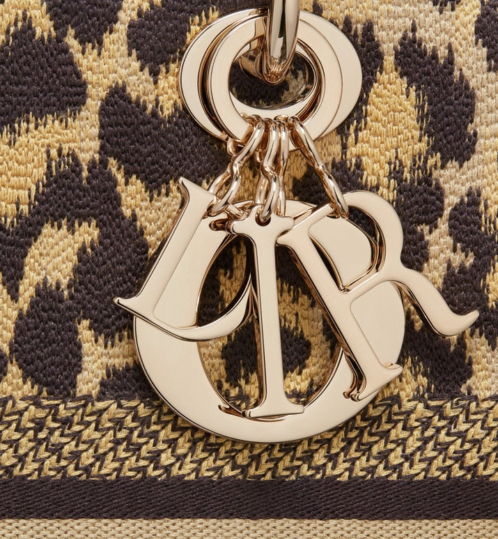 Medium Lady D-Lite Bag • Beige Multicolor Mizza Embroidery