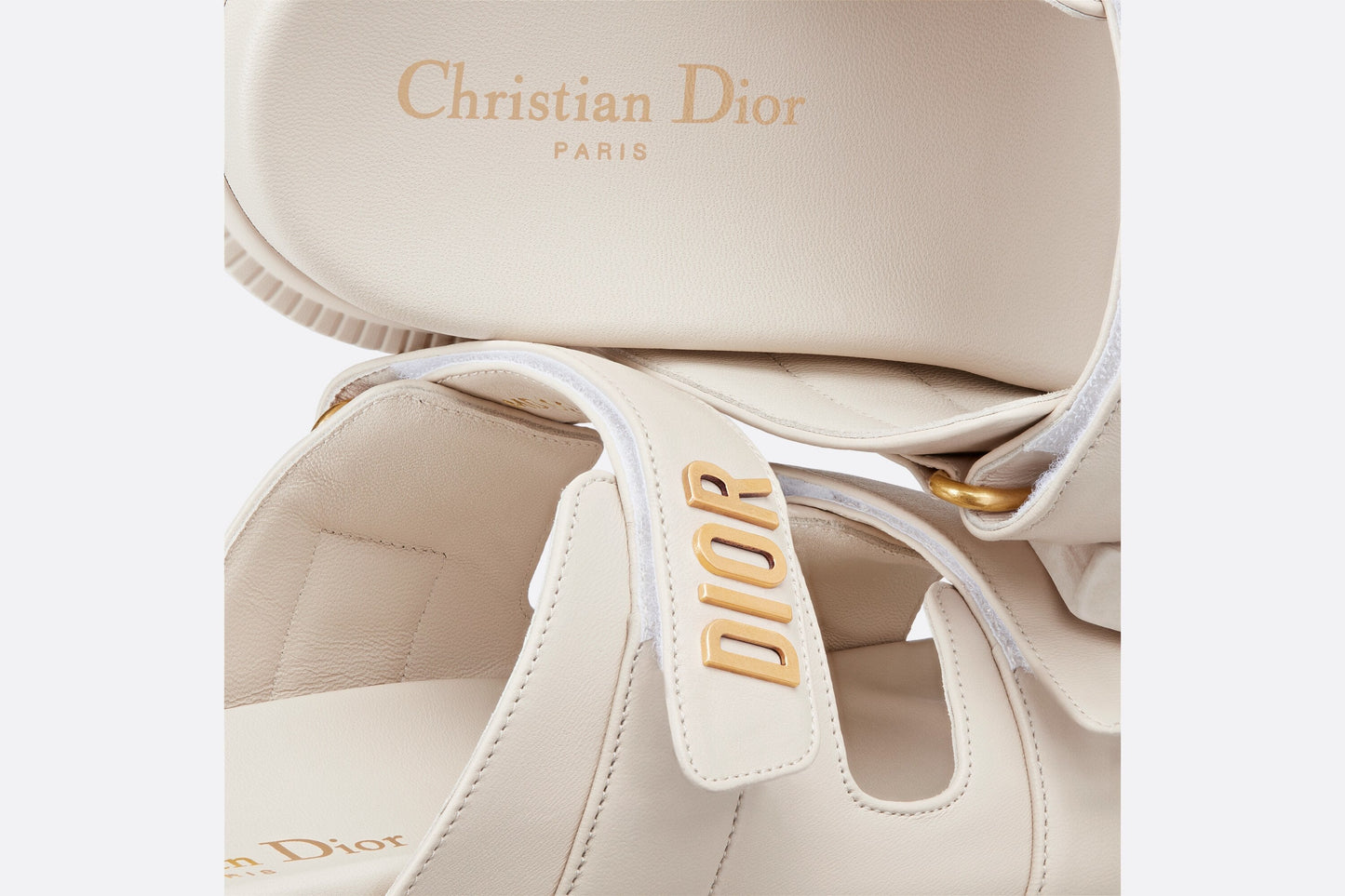Dioract Slide • White Lambskin