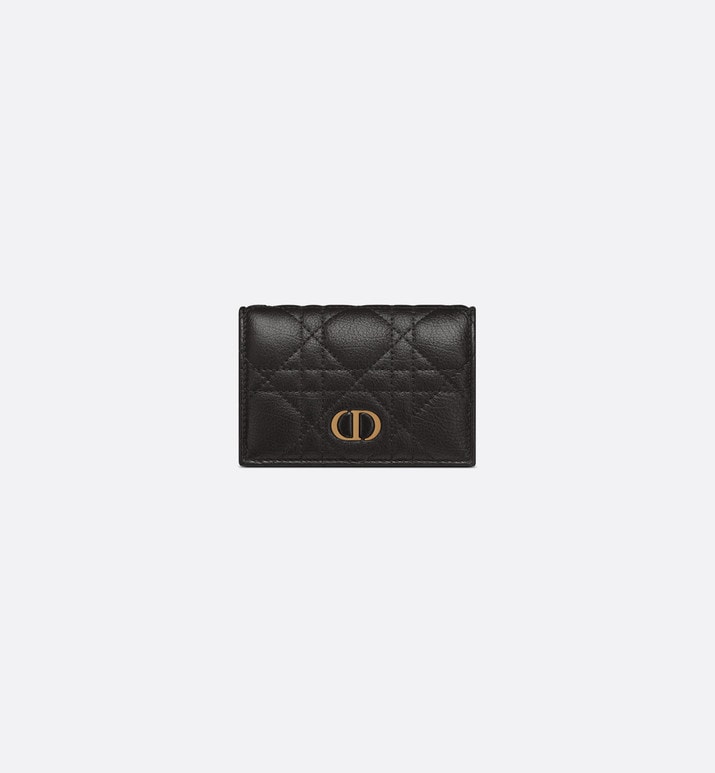Dior Caro XS Wallet • Black Supple Cannage Calfskin