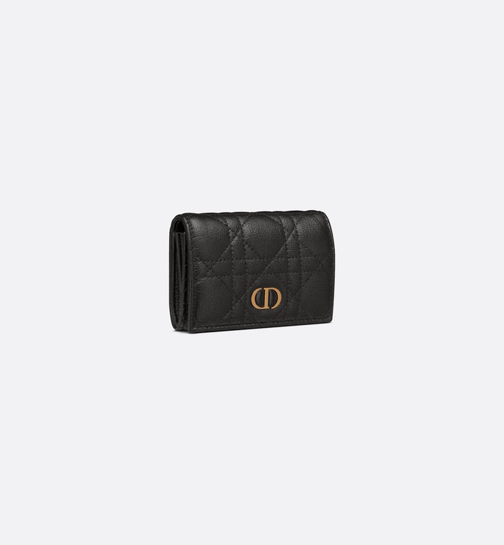 Dior Caro XS Wallet • Black Supple Cannage Calfskin