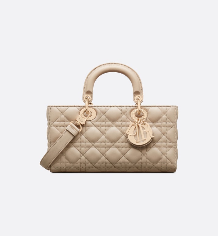 Medium Lady D-Joy Bag • Sand-Colored Cannage Lambskin