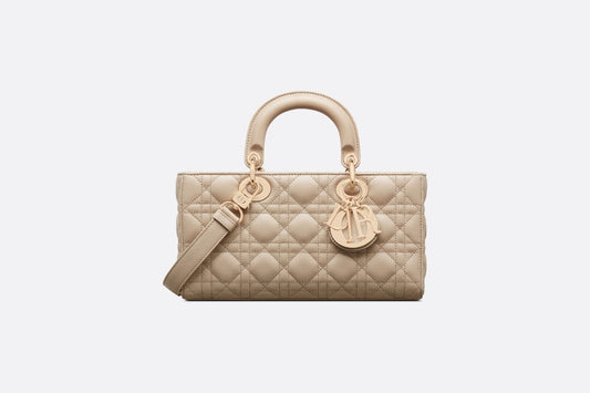 Medium Lady D-Joy Bag • Sand-Colored Cannage Lambskin