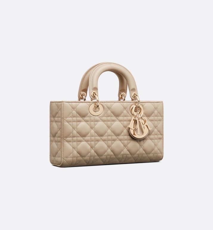 Medium Lady D-Joy Bag • Sand-Colored Cannage Lambskin