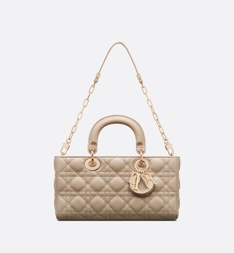 Medium Lady D-Joy Bag • Sand-Colored Cannage Lambskin