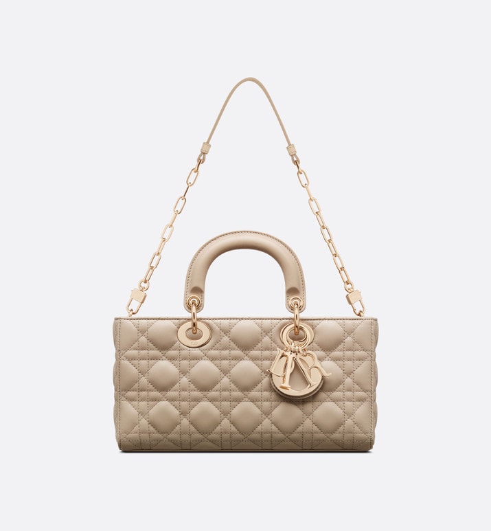 Medium Lady D-Joy Bag • Sand-Colored Cannage Lambskin
