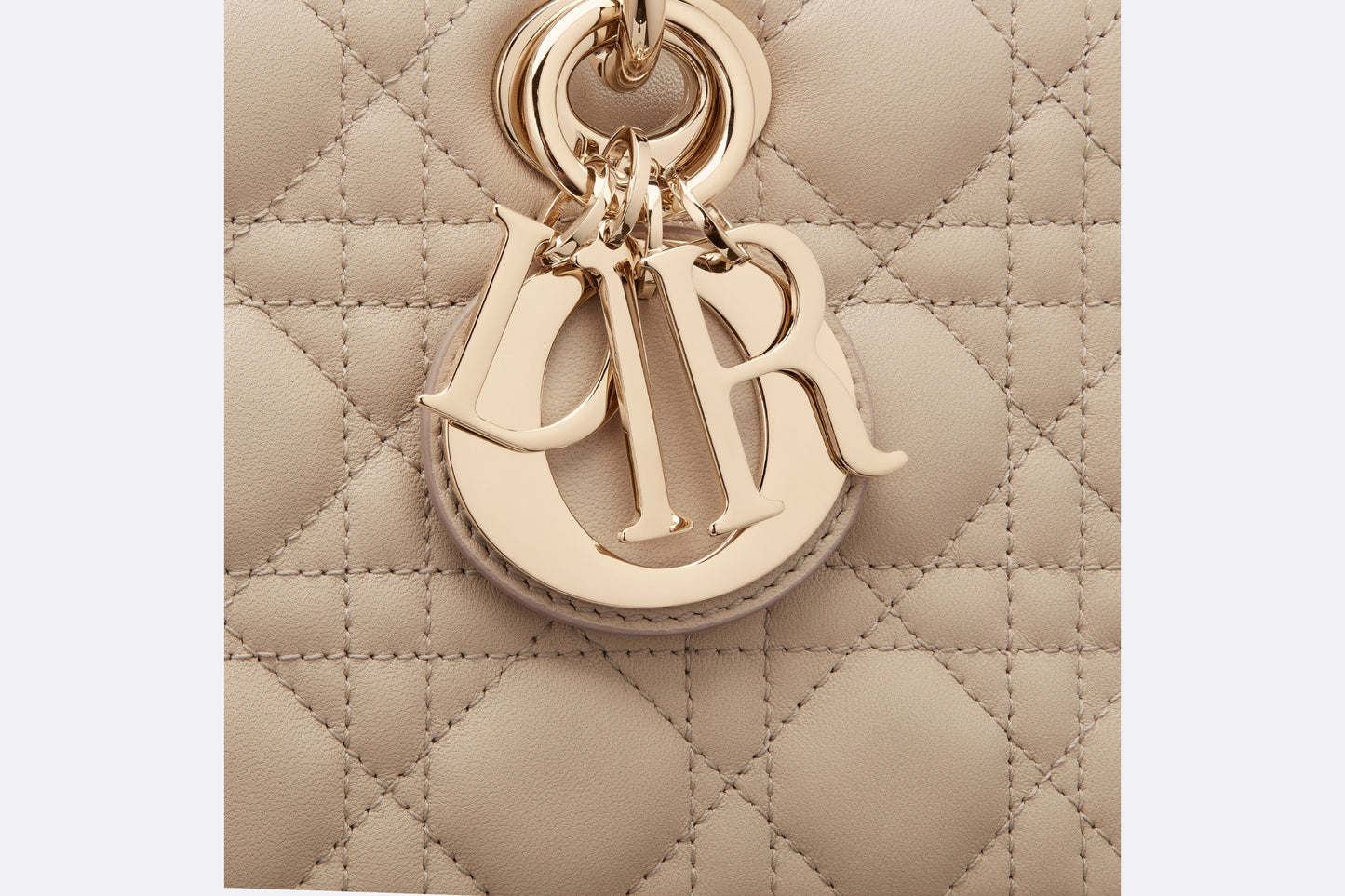 Medium Lady D-Joy Bag • Sand-Colored Cannage Lambskin