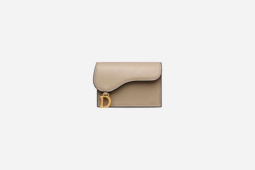 Saddle Flap Card Holder • Sand-Colored Goatskin