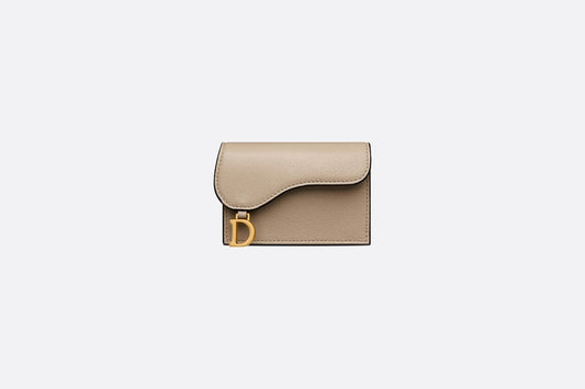 Saddle Flap Card Holder • Sand-Colored Goatskin