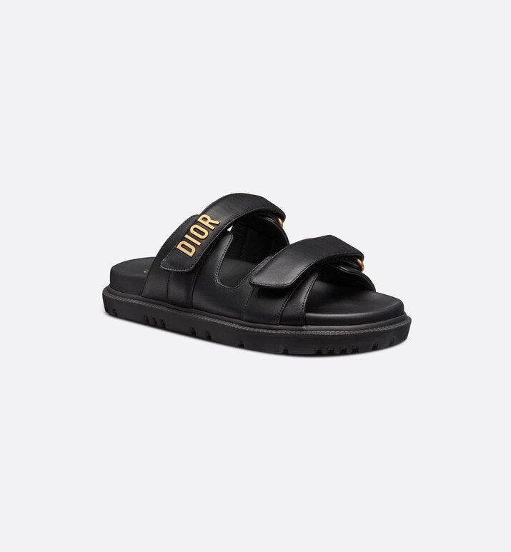 Dioract Slide • Black Lambskin