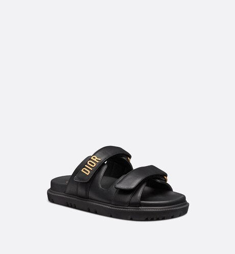 Dioract Slide • Black Lambskin