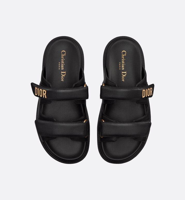 Dioract Slide • Black Lambskin