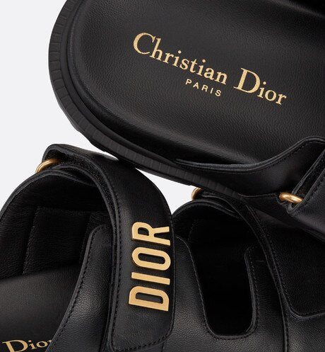 Dioract Slide • Black Lambskin