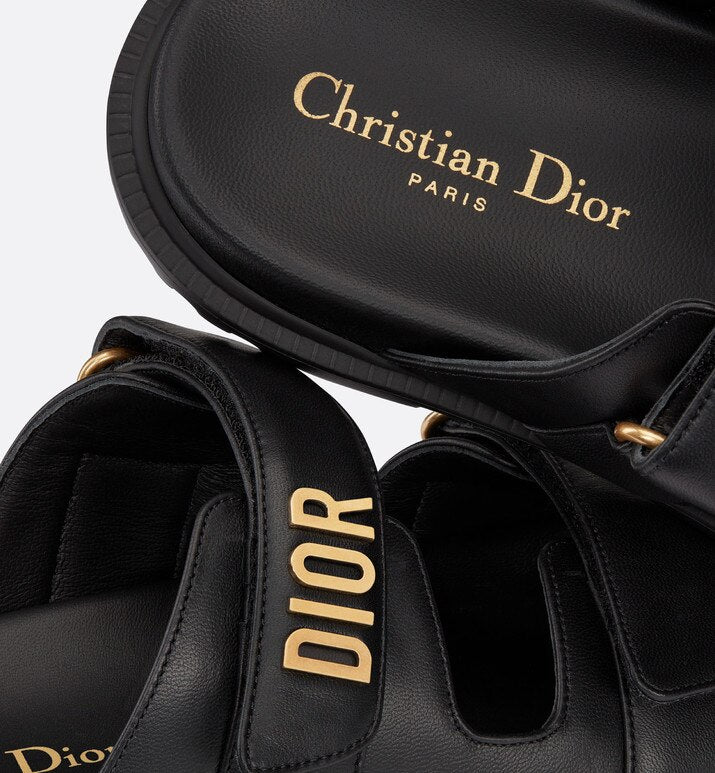 Dioract Slide • Black Lambskin