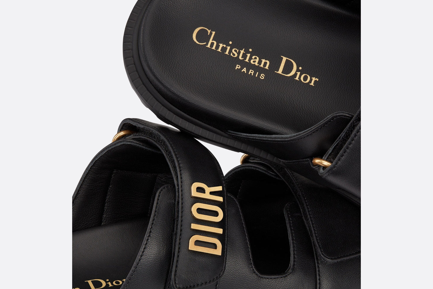 Dioract Slide • Black Lambskin