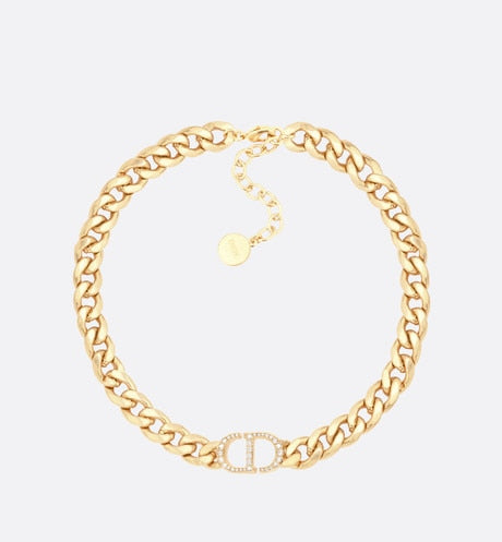 30 Montaigne Necklace • Gold-Finish Metal and Silver-Tone Crystals