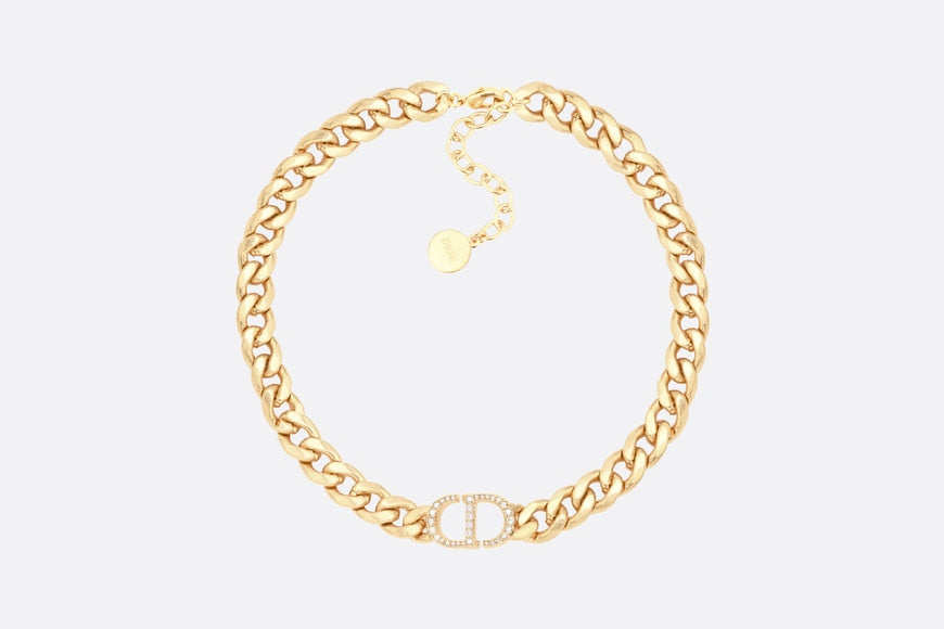 30 Montaigne Necklace • Gold-Finish Metal and Silver-Tone Crystals