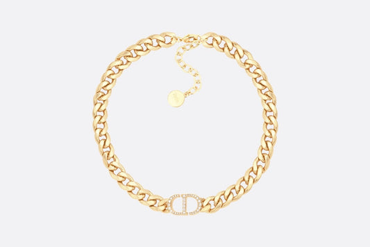 30 Montaigne Necklace • Gold-Finish Metal and Silver-Tone Crystals