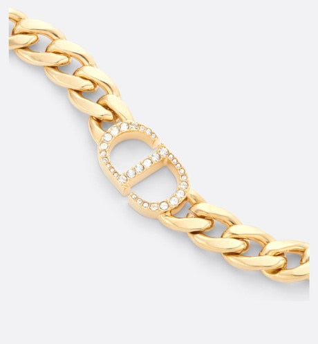 30 Montaigne Necklace • Gold-Finish Metal and Silver-Tone Crystals