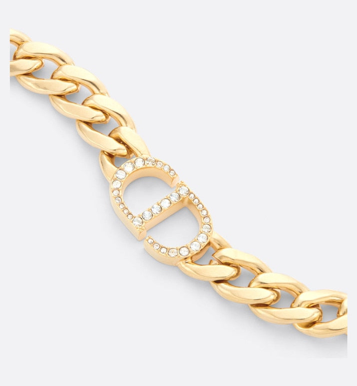 30 Montaigne Necklace • Gold-Finish Metal and Silver-Tone Crystals