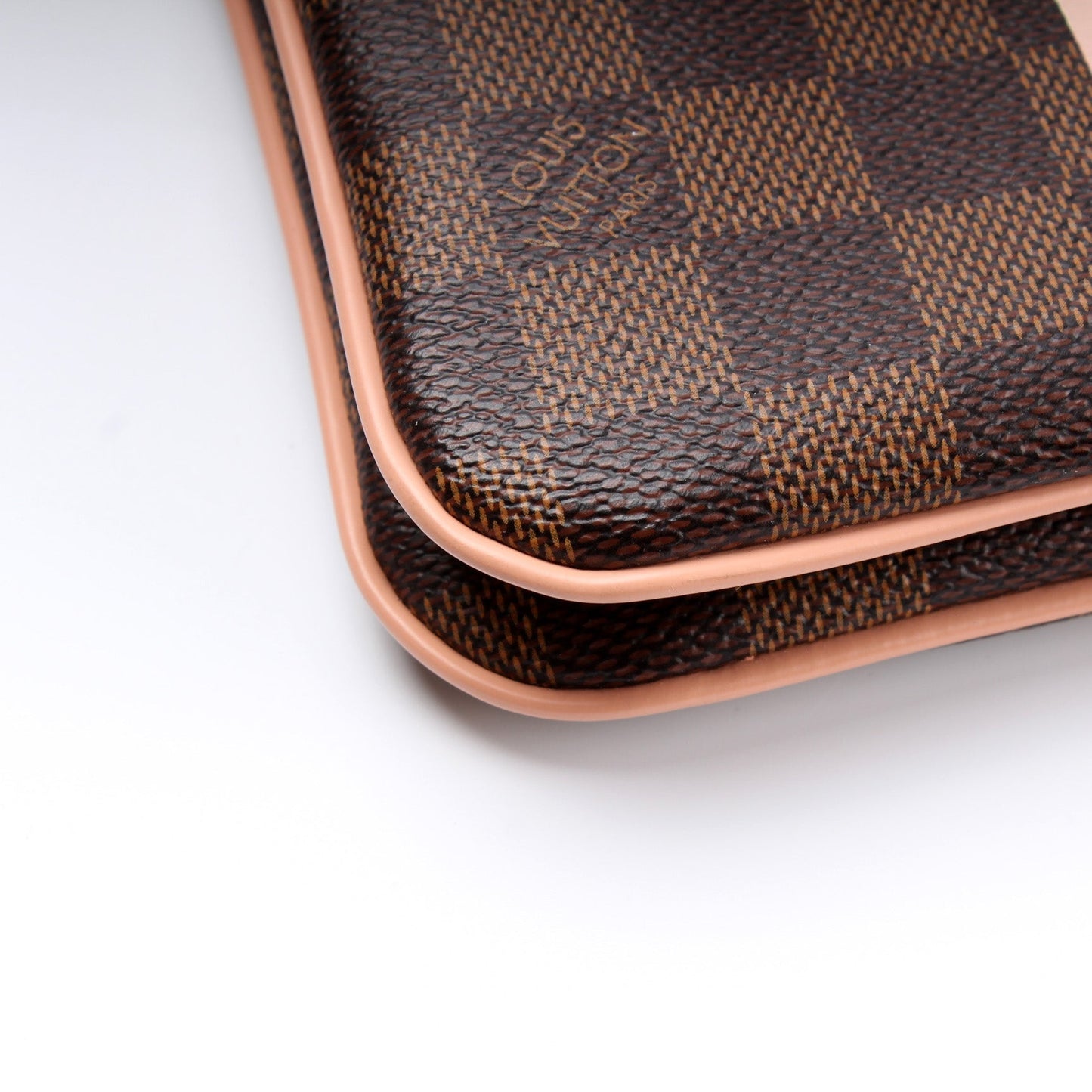 Pochette Double Zip Damier Ebene