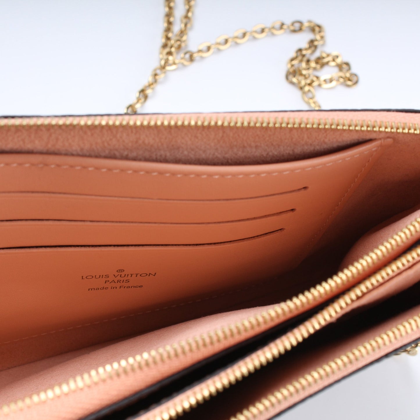 Pochette Double Zip Damier Ebene