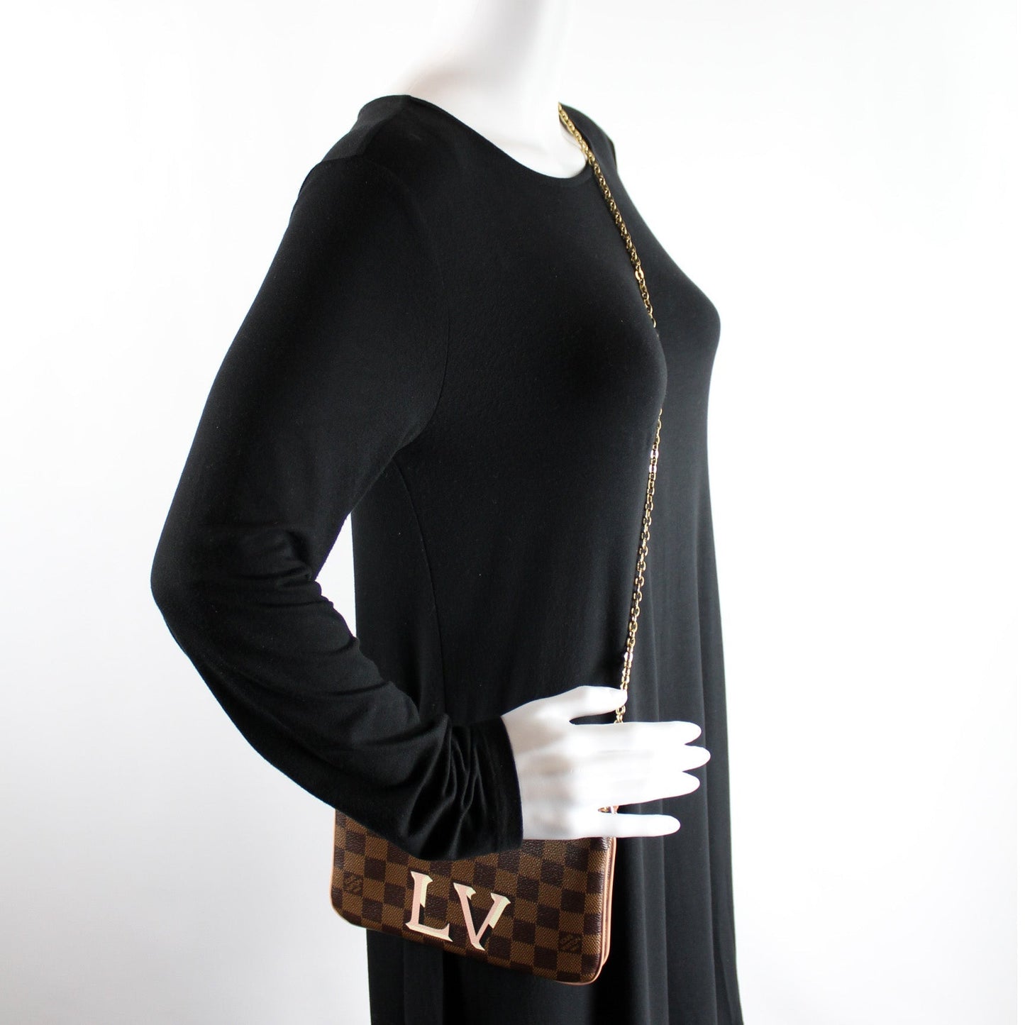 Pochette Double Zip Damier Ebene