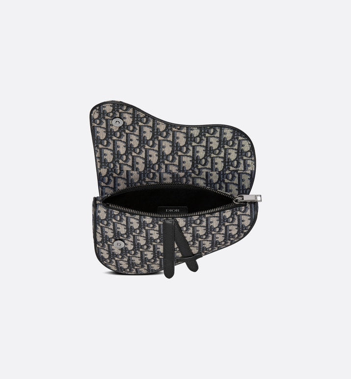 Mini Saddle Bag • Beige and Black Dior Oblique Jacquard