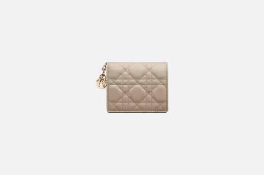 Mini Lady Dior Wallet • Sand-Colored Cannage Lambskin