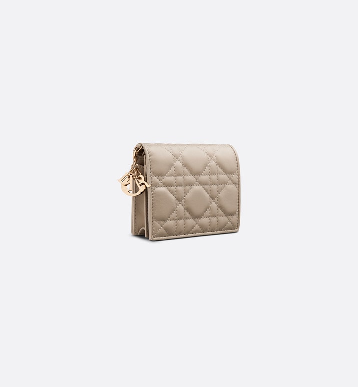 Mini Lady Dior Wallet • Sand-Colored Cannage Lambskin