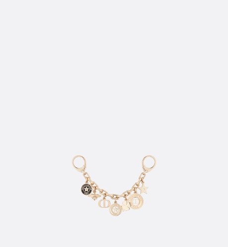 30 Montaigne Bag Charm • Gold-Finish Metal and Black Lacquer