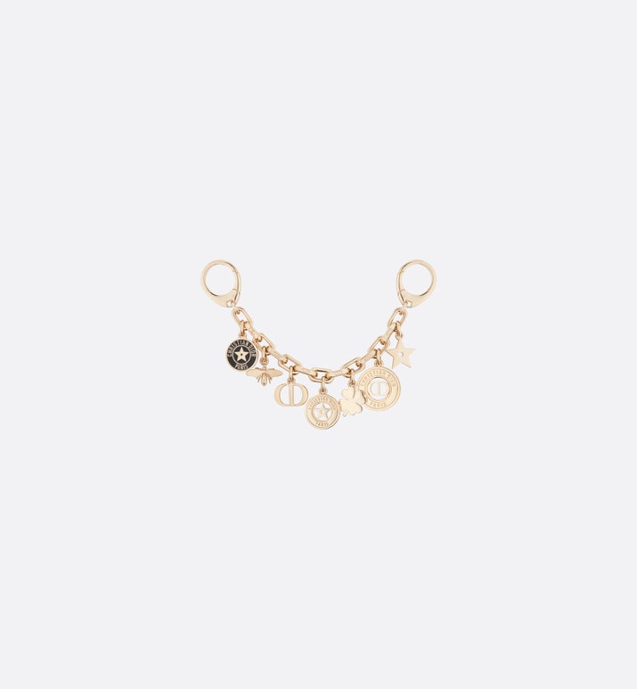 30 Montaigne Bag Charm • Gold-Finish Metal and Black Lacquer