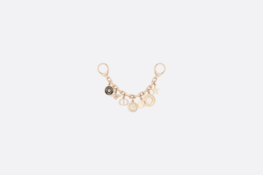 30 Montaigne Bag Charm • Gold-Finish Metal and Black Lacquer