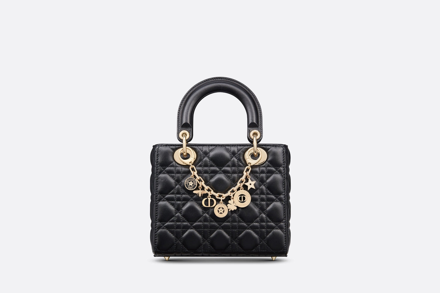 30 Montaigne Bag Charm • Gold-Finish Metal and Black Lacquer