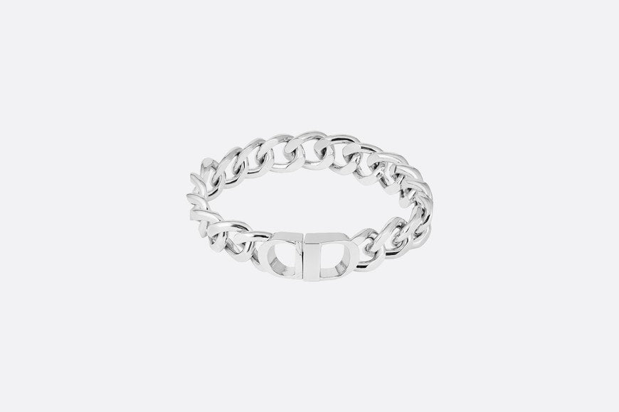 CD Icon Chain Link Bracelet • Silver-Finish Brass