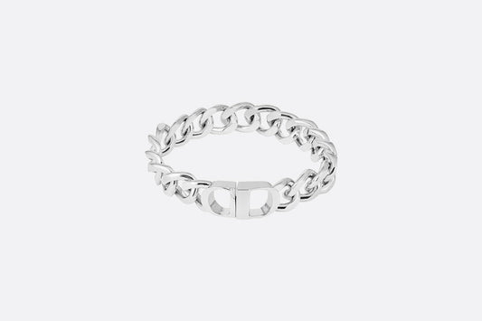 CD Icon Chain Link Bracelet • Silver-Finish Brass