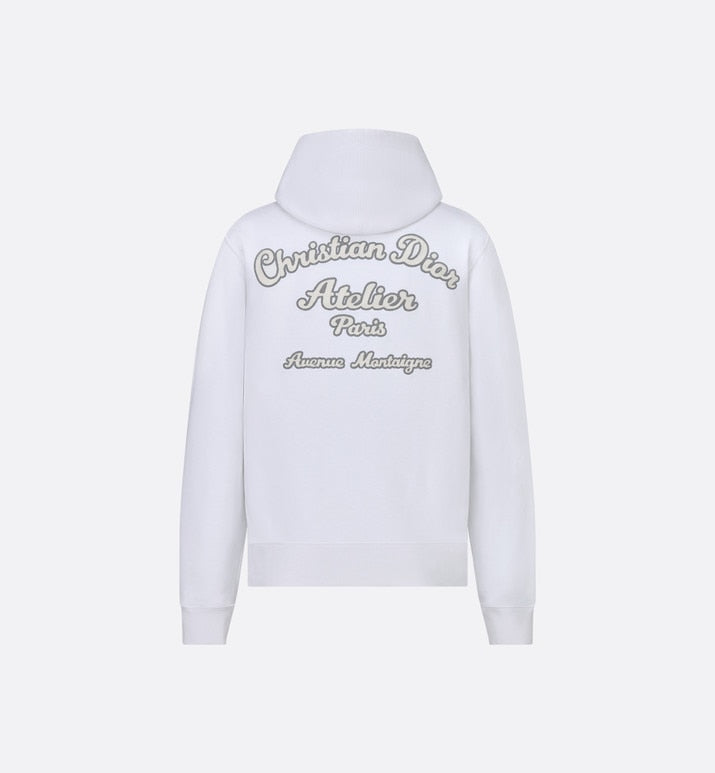 'Christian Dior Atelier' Hooded Sweatshirt • White Organic Cotton Fleece