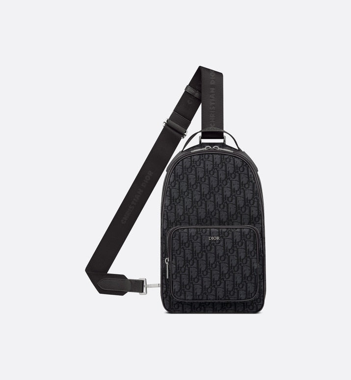 Mini Rider Backpack • Beige and Black Dior Oblique Jacquard