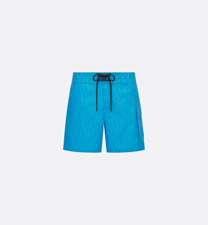 Dior Oblique Swim Shorts • Turquoise Technical Canvas
