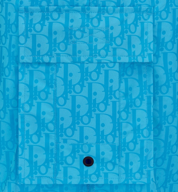 Dior Oblique Swim Shorts • Turquoise Technical Canvas