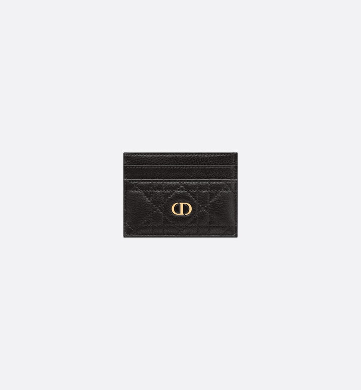 Dior Caro Five-Slot Card Holder • Black Supple Cannage Calfskin